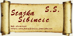Stajka Sibinčić vizit kartica